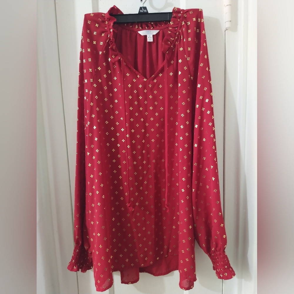 Time and True blouse, size M, Red